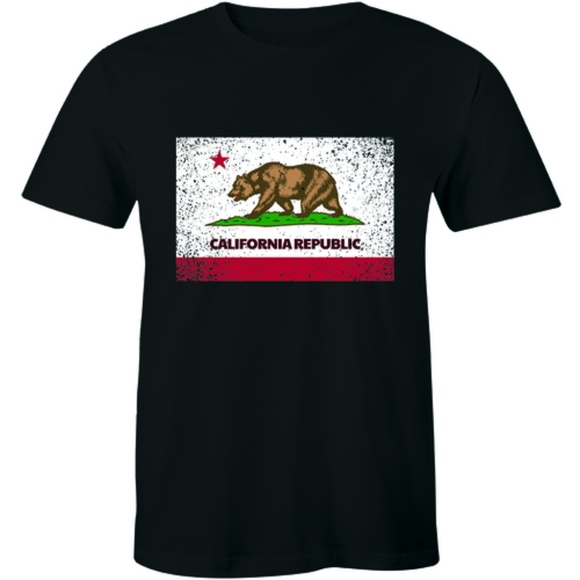 California Republic Flag T-Shirt Cali CA Grizzly - Picture 1 of 3